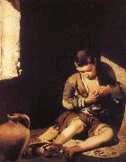 Bartolome Esteban Murillo Is pursuing a flea boy Germany oil painting reproduction